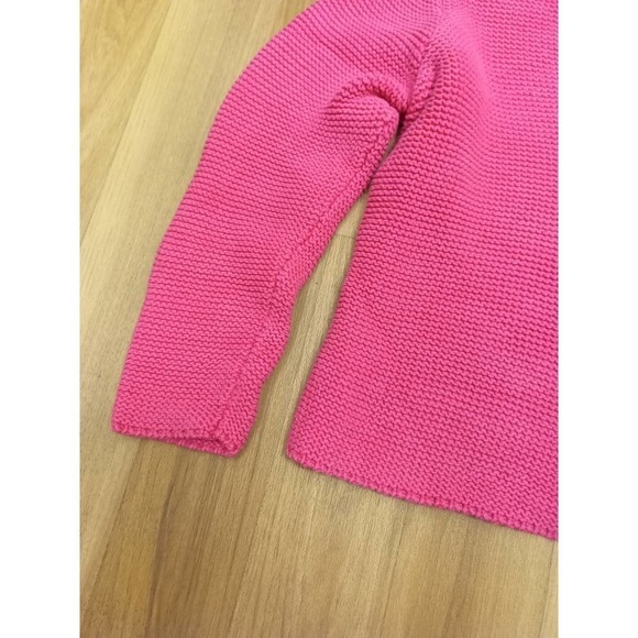 Liz Claiborne Women Petite M Pink Sweater Thick Chunky Knit Button Collar - Picture 4 of 6
